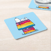 Snoopy | Rainbow Dog House Kartonnen Onderzetters (Schuin)
