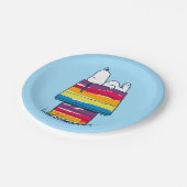 Snoopy | Rainbow Dog House Papieren Bordje (Gekanteld)
