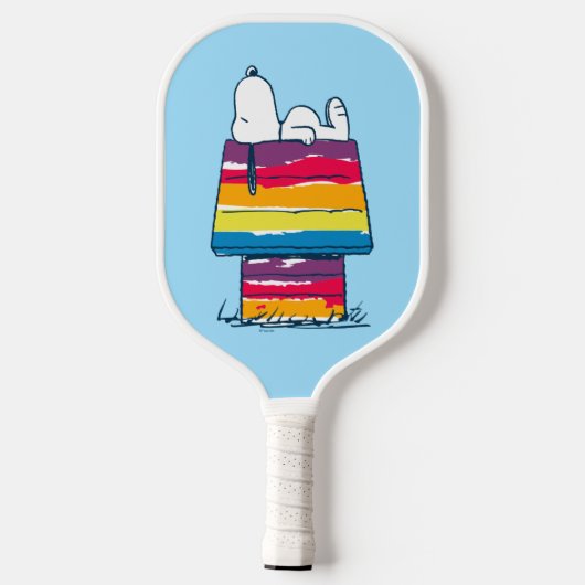 Snoopy | Rainbow Dog House Pickleball Paddle (Achterkant)