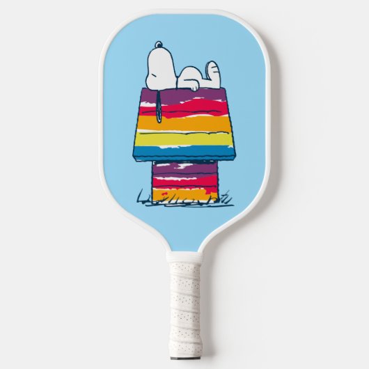 Snoopy | Rainbow Dog House Pickleball Paddle (Voorkant)