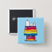 Snoopy | Rainbow Dog House Vierkante Button 5,1 Cm (Voorkant /achterkant)