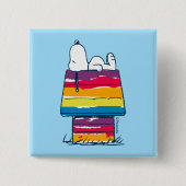 Snoopy | Rainbow Dog House Vierkante Button 5,1 Cm (Voorkant)