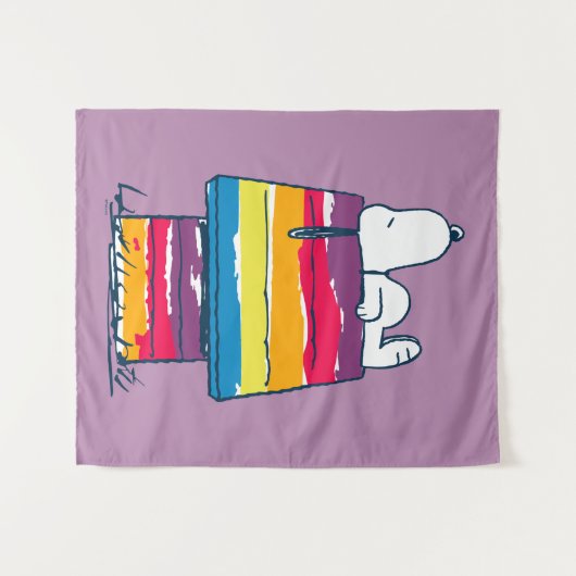 Snoopy | Rainbow Dog House Wandkleed (Voorkant (horizontaal))