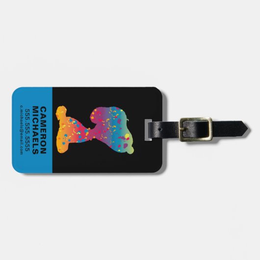 Snoopy Rainbow Graffiti Silhouette Bagagelabel (Voorkant horizontaal)