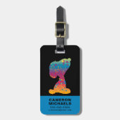 Snoopy Rainbow Graffiti Silhouette Bagagelabel (Voorkant verticaal)