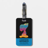 Snoopy Rainbow Graffiti Silhouette Bagagelabel (Achterkant verticaal)