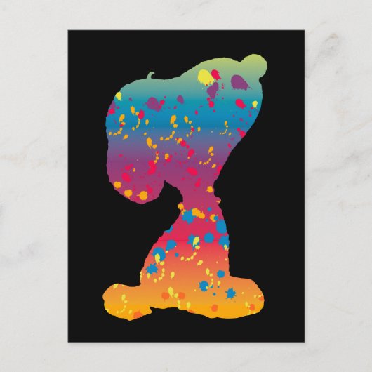 Snoopy Rainbow Graffiti Silhouette Briefkaart (Voorkant)