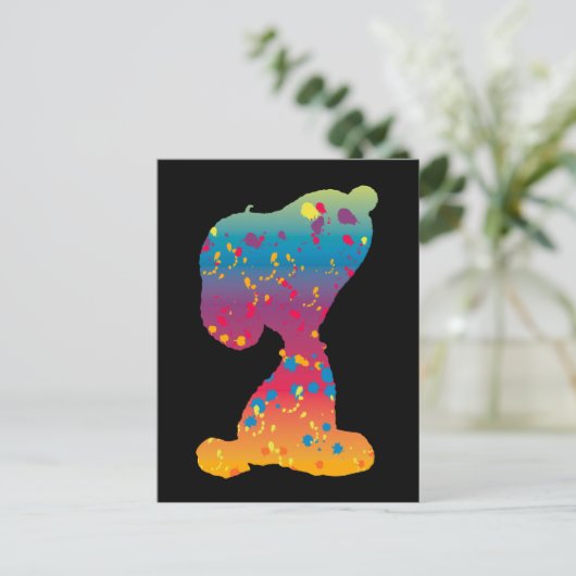 Snoopy Rainbow Graffiti Silhouette Briefkaart (Staand voorkant)