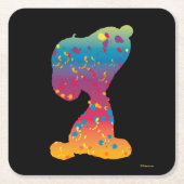Snoopy Rainbow Graffiti Silhouette Kartonnen Onderzetters (Voorkant)