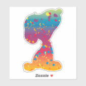 Snoopy Rainbow Graffiti Silhouette Sticker (Vel)