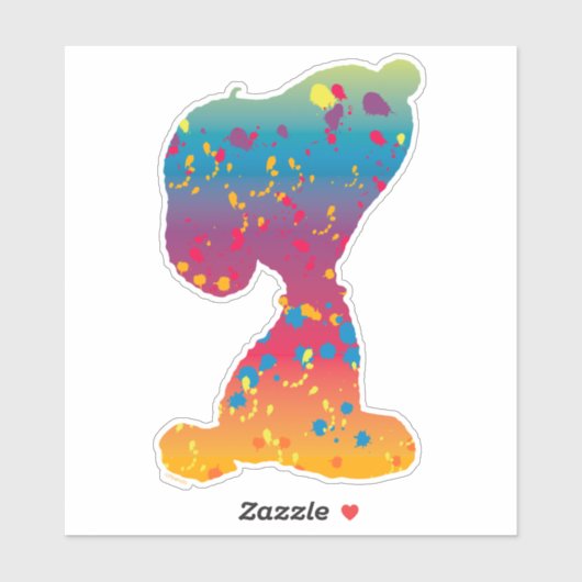 Snoopy Rainbow Graffiti Silhouette Sticker (Vel)