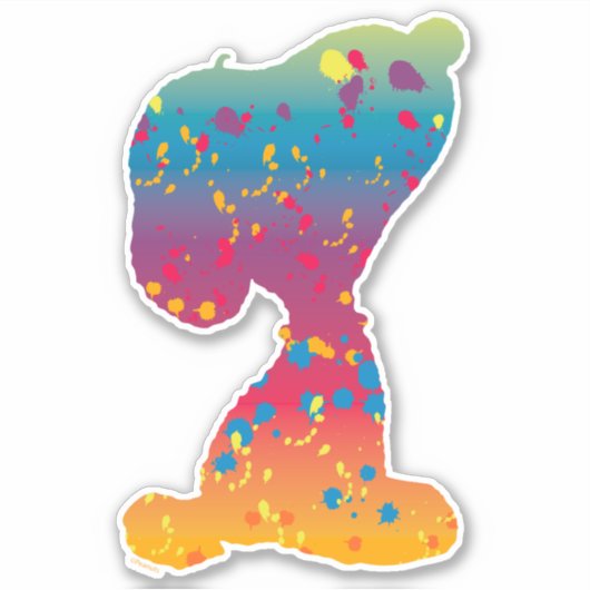 Snoopy Rainbow Graffiti Silhouette Sticker (Voorkant)