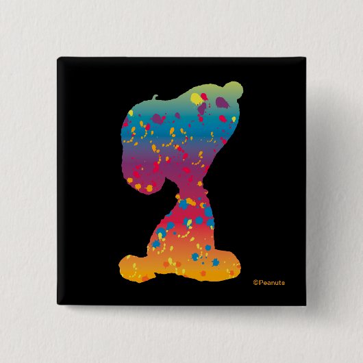 Snoopy Rainbow Graffiti Silhouette Vierkante Button 5,1 Cm (Voorkant)
