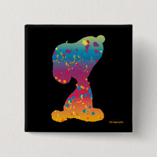 Snoopy Rainbow Graffiti Silhouette Vierkante Button 5,1 Cm