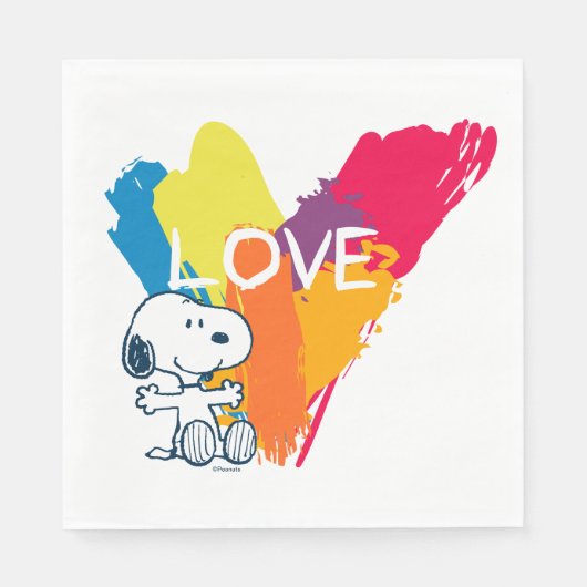 Snoopy | Rainbow Love Heart Servet (Voorkant)