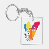 Snoopy | Rainbow Love Heart Sleutelhanger (Voorkant Links)