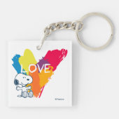 Snoopy | Rainbow Love Heart Sleutelhanger (Achterkant)