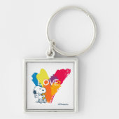 Snoopy | Rainbow Love Heart Sleutelhanger (Voorkant)