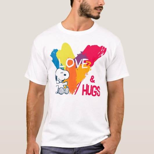 Snoopy | Rainbow Love Heart T-shirt (Voorkant)