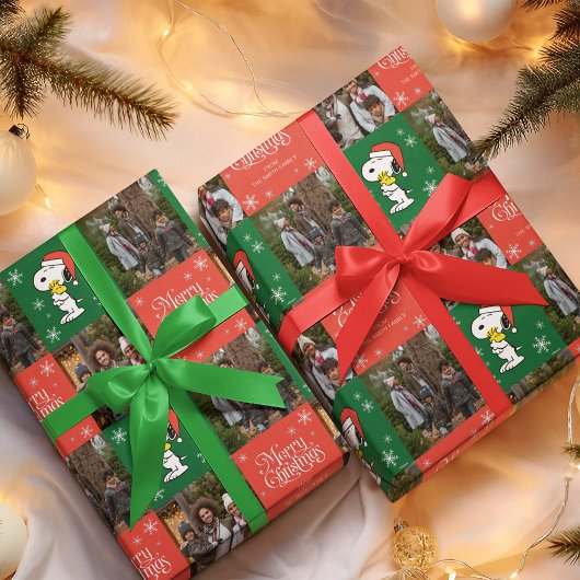 Snoopy Red & Green Merry Kerstmis - Foto's uit de  Cadeaupapier