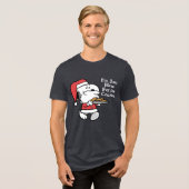 Snoopy Santa | I'm Just Here for the Cookies Tri-Blend Shirt (Voorkant volledig)