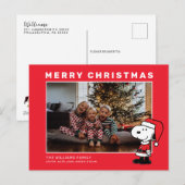 Snoopy Santa Kerstmis Familie Foto Collage Feestdagenkaart (Voorkant / Achterkant)