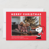 Snoopy Santa Kerstmis Familie Foto Feestdagenkaart (Voorkant)