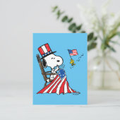 Snoopy Sewing 4 juli vlag Briefkaart (Staand voorkant)