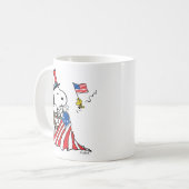 Snoopy Sewing 4 juli vlag Koffiemok (Voorkant links)