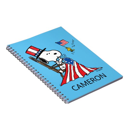 Snoopy Sewing 4 juli vlag Notitieboek (Rechterzijde)