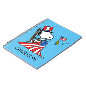 Snoopy Sewing 4 juli vlag Notitieboek (Linkerzijde)