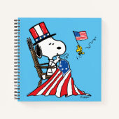 Snoopy Sewing 4 juli vlag Notitieboek (Voorkant)
