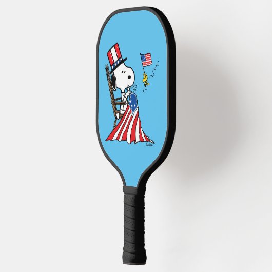 Snoopy Sewing 4 juli vlag Pickleball Paddle (Links)