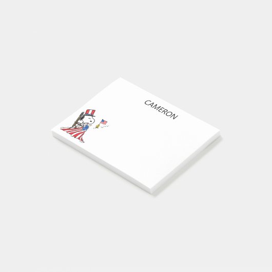 Snoopy Sewing 4 juli vlag Post-it® Notes (Schuin)