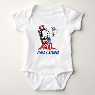 Snoopy Sewing 4 juli vlag Romper