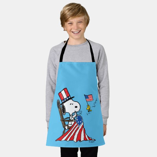 Snoopy Sewing 4 juli vlag Schort (Gedragen)