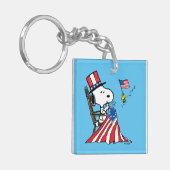 Snoopy Sewing 4 juli vlag Sleutelhanger (Voorkant Links)