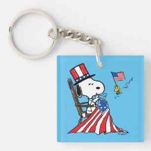 Snoopy Sewing 4 juli vlag Sleutelhanger