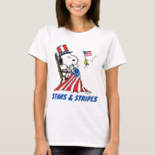 Snoopy Sewing 4 juli vlag T-shirt (Voorkant)