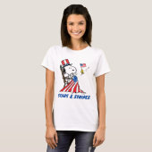 Snoopy Sewing 4 juli vlag T-shirt (Voorkant volledig)