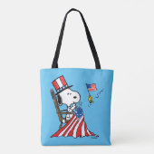 Snoopy Sewing 4 juli vlag Tote Bag (Achterkant)