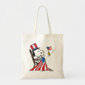 Snoopy Sewing 4 juli vlag Tote Bag (Voorkant)