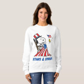 Snoopy Sewing 4 juli vlag Trui (Voorkant volledig)