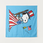Snoopy Sewing 4 juli vlag Wandkleed (Voorkant (horizontaal))
