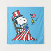 Snoopy Sewing 4 juli vlag Wandkleed (Voorkant)
