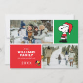 Snoopy Sinterklaas Kerstmis Familie Foto Collage Feestdagenkaart (Voorkant)