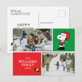 Snoopy Sinterklaas Kerstmis Familie Foto Collage Feestdagenkaart (Voorkant / Achterkant)