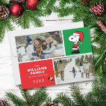 Snoopy Sinterklaas Kerstmis Familie Foto Collage Feestdagenkaart<br><div class="desc">Stuur deze leuke Peanuts Christmas familie collage vakantie kaart. Personaliseer met uw foto's.</div>