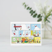 Snoopy Sled Riding Food Dish Briefkaart (Staand voorkant)