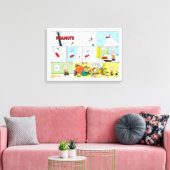 Snoopy Sled Riding Food Dish Canvas Afdruk (Insitu (Woonkamer))